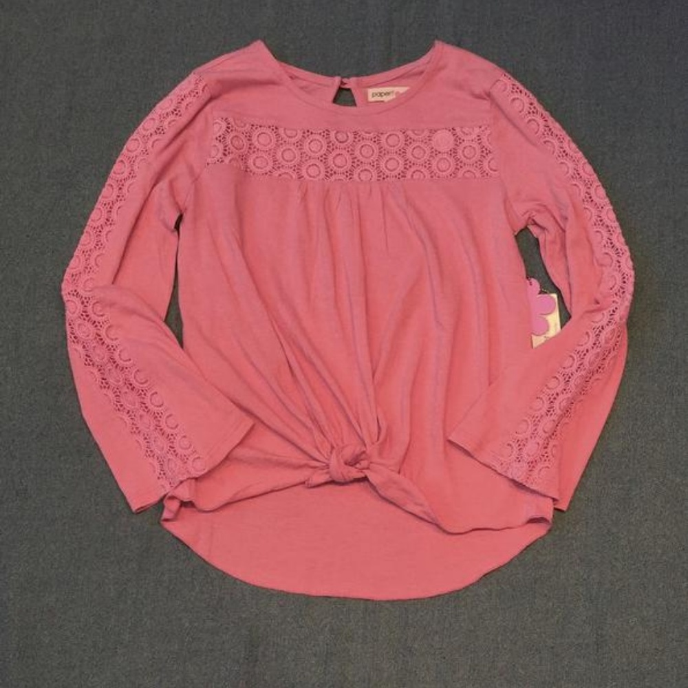 MAUVE GLOW TIE FRONT TOP BY PAPER FLOWER